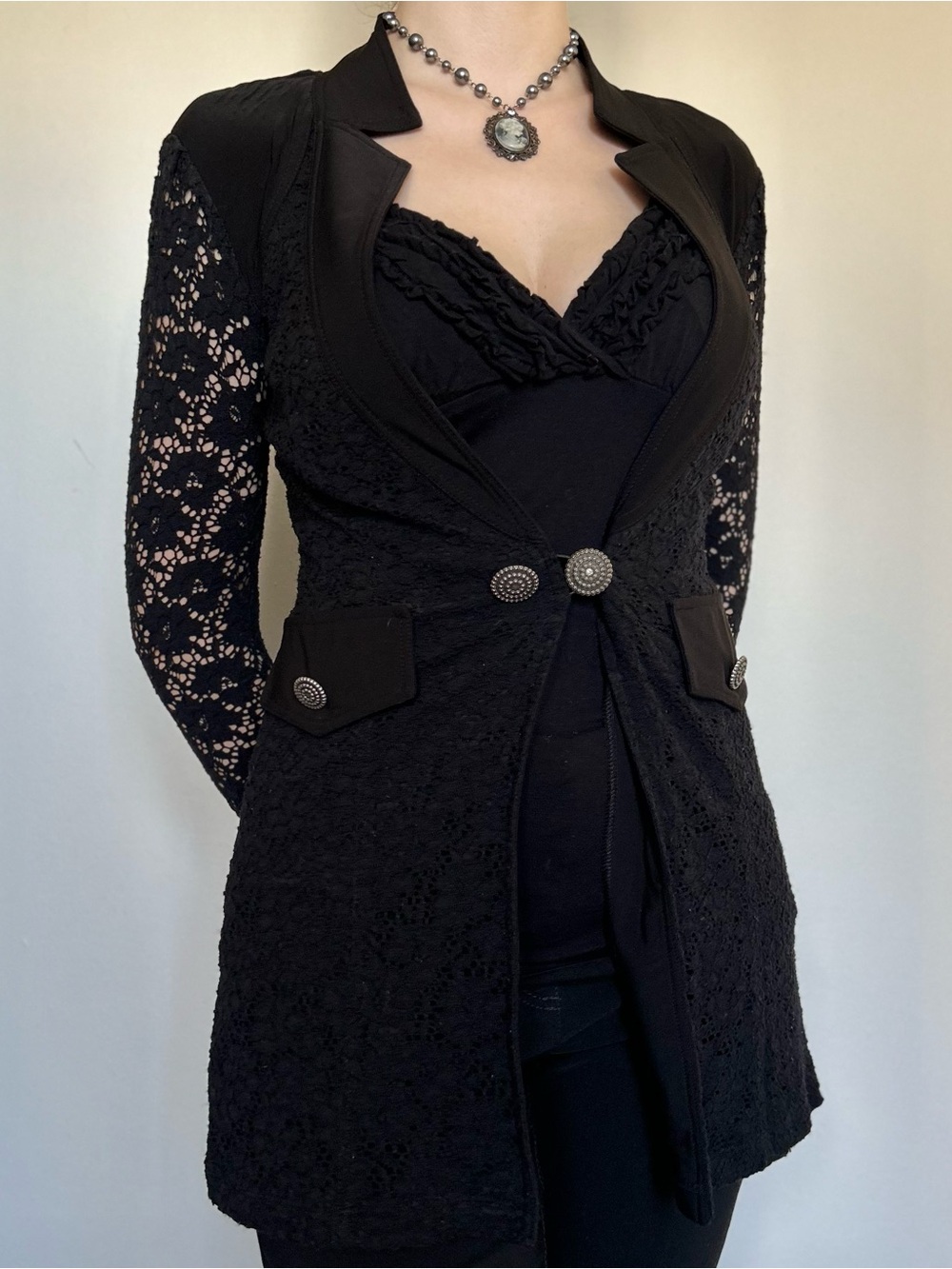 Vintage Vamp Whimsygoth Black Cardigan